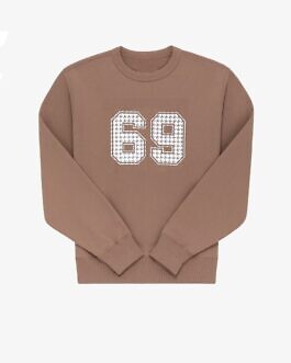 69 Houndstooth Appliqué Crewneck Sweatshirt