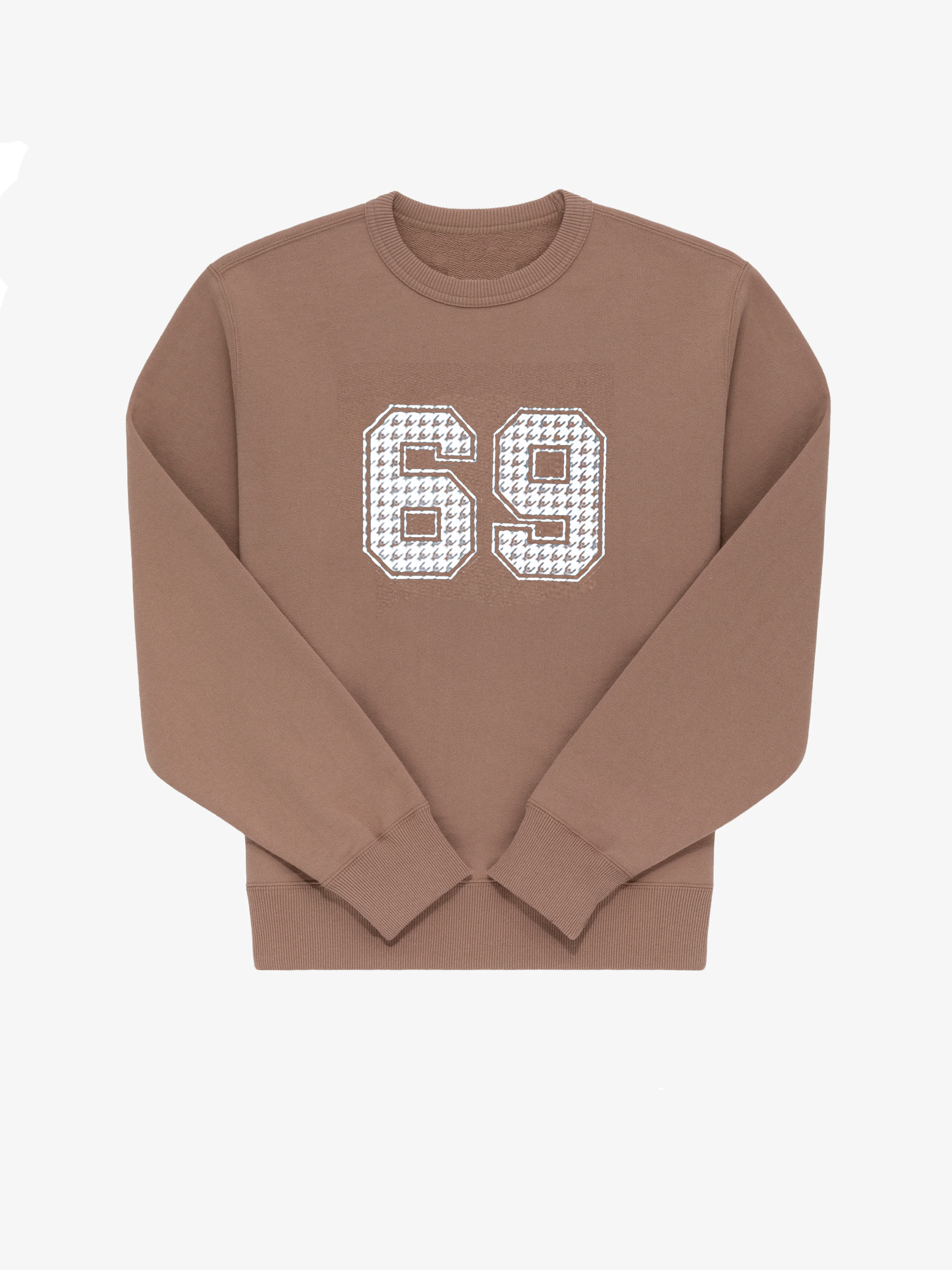 69 Houndstooth Appliqué Crewneck Sweatshirt